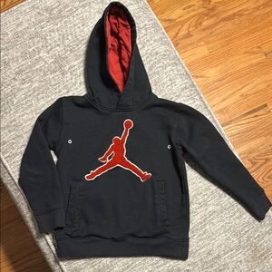 Nike Jordan Jumpman Logo Little Boys Hoodie Black Red Sz 5